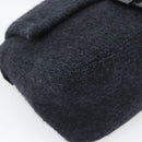 FENDI Mamma Baguette Shoulder Bag Wool Navy Silver Auth 196191-14