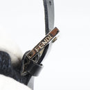 FENDI Mamma Baguette Shoulder Bag Wool Navy Silver Auth 196191-10