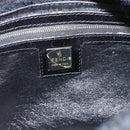 FENDI Mamma Baguette Shoulder Bag Wool Navy Silver Auth 196191-17