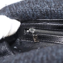 FENDI Mamma Baguette Shoulder Bag Wool Navy Silver Auth 196191-20
