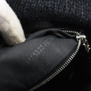 FENDI Mamma Baguette Shoulder Bag Wool Navy Silver Auth 196191-12