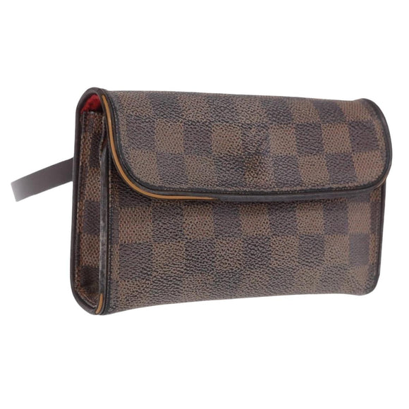 LOUIS VUITTON Damier Ebene Pochette Florentine Waist Bag N51856 LV Auth 196194