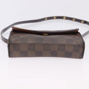 LOUIS VUITTON Damier Ebene Pochette Florentine Waist Bag N51856 LV Auth 196194-6