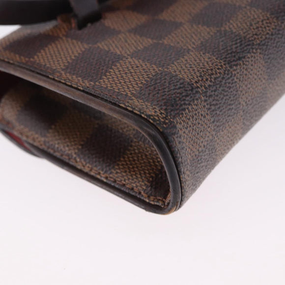 LOUIS VUITTON Damier Ebene Pochette Florentine Waist Bag N51856 LV Auth 196194
