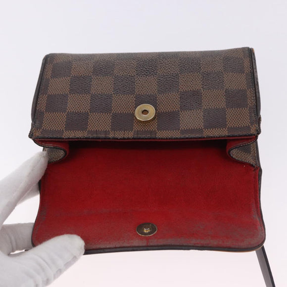 LOUIS VUITTON Damier Ebene Pochette Florentine Waist Bag N51856 LV Auth 196194