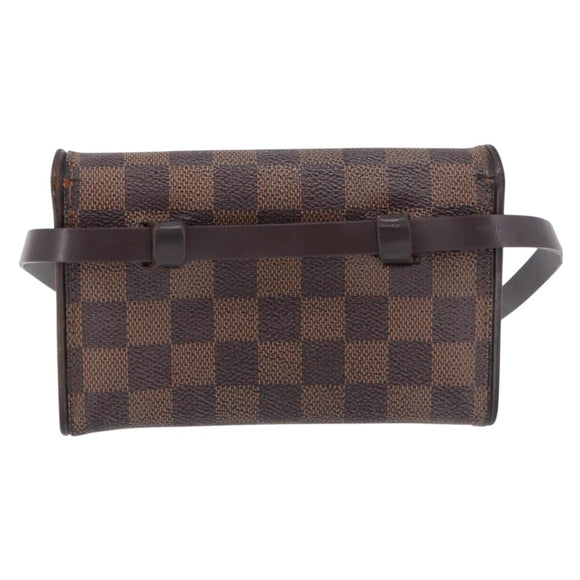 LOUIS VUITTON Damier Ebene Pochette Florentine Waist Bag N51856 LV Auth 196194