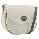 Christian Dior Honeycomb Shoulder Bag PVC Leather White Gold Tone Auth 196195-1
