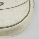 Christian Dior Honeycomb Shoulder Bag PVC Leather White Gold Tone Auth 196195-9