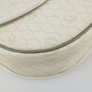Christian Dior Honeycomb Shoulder Bag PVC Leather White Gold Tone Auth 196195-14
