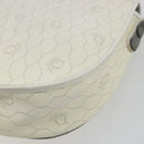 Christian Dior Honeycomb Shoulder Bag PVC Leather White Gold Tone Auth 196195-15