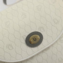 Christian Dior Honeycomb Shoulder Bag PVC Leather White Gold Tone Auth 196195-17
