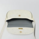 Christian Dior Honeycomb Shoulder Bag PVC Leather White Gold Tone Auth 196195-10