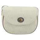Christian Dior Honeycomb Shoulder Bag PVC Leather White Gold Tone Auth 196195-13