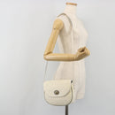 Christian Dior Honeycomb Shoulder Bag PVC Leather White Gold Tone Auth 196195-21