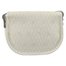 Christian Dior Honeycomb Shoulder Bag PVC Leather White Gold Tone Auth 196195-2