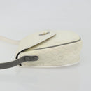 Christian Dior Honeycomb Shoulder Bag PVC Leather White Gold Tone Auth 196195-4