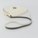 Christian Dior Honeycomb Shoulder Bag PVC Leather White Gold Tone Auth 196195-7