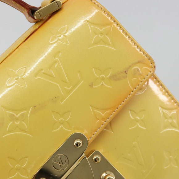 LOUIS VUITTON Monogram Vernis Spring Street Lime Yellow M91068 LV Auth 196196