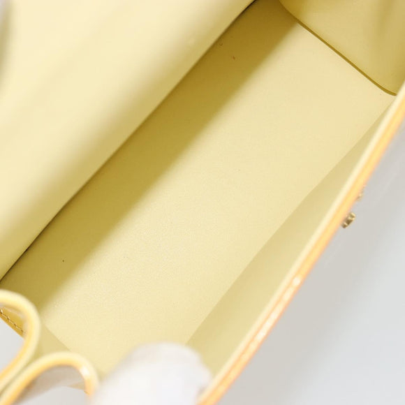 LOUIS VUITTON Monogram Vernis Spring Street Lime Yellow M91068 LV Auth 196196