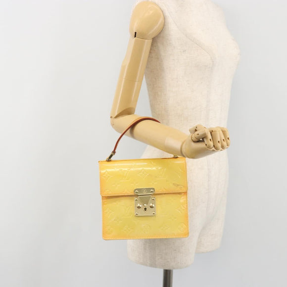 LOUIS VUITTON Monogram Vernis Spring Street Lime Yellow M91068 LV Auth 196196