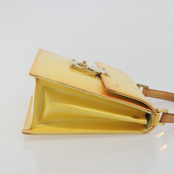 LOUIS VUITTON Monogram Vernis Spring Street Lime Yellow M91068 LV Auth 196196