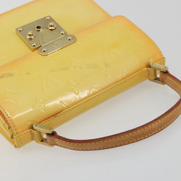 LOUIS VUITTON Monogram Vernis Spring Street Lime Yellow M91068 LV Auth 196196