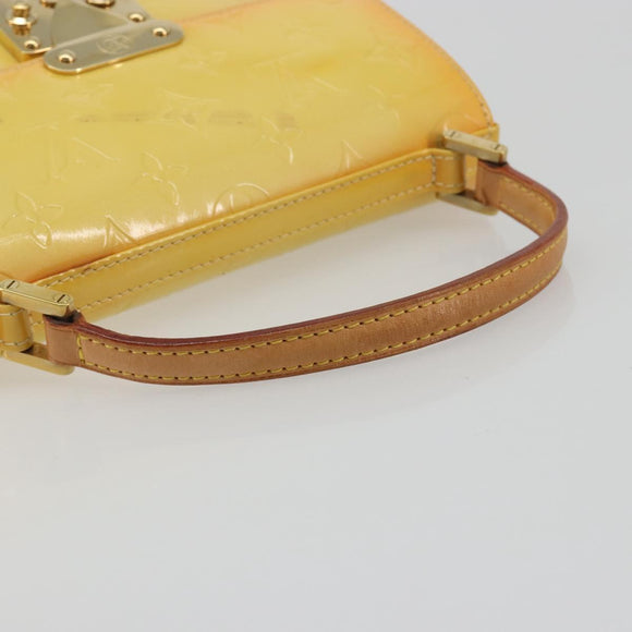 LOUIS VUITTON Monogram Vernis Spring Street Lime Yellow M91068 LV Auth 196196