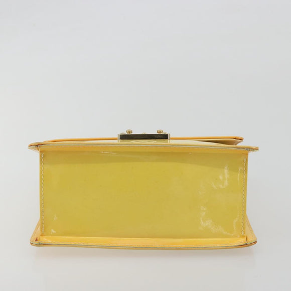 LOUIS VUITTON Monogram Vernis Spring Street Lime Yellow M91068 LV Auth 196196
