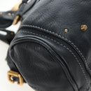 Chloe Paddington Hand Bag Leather Black Gold Tone Auth 196199V-8