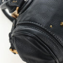 Chloe Paddington Hand Bag Leather Black Gold Tone Auth 196199V-16
