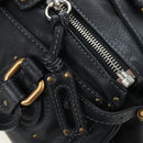 Chloe Paddington Hand Bag Leather Black Gold Tone Auth 196199V-19
