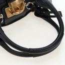 Chloe Paddington Hand Bag Leather Black Gold Tone Auth 196199V-7