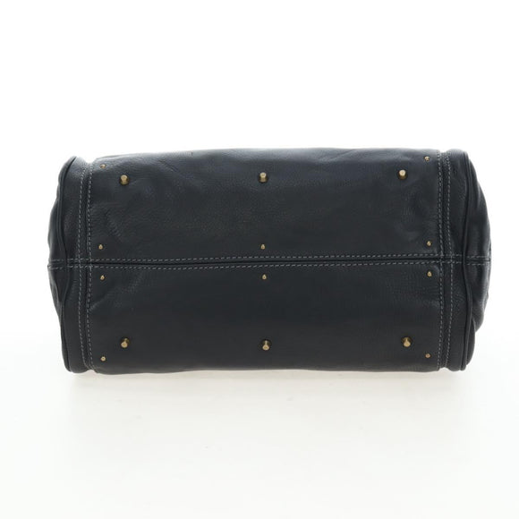 Chloe Paddington Hand Bag Leather Black Gold Tone Auth 196199V