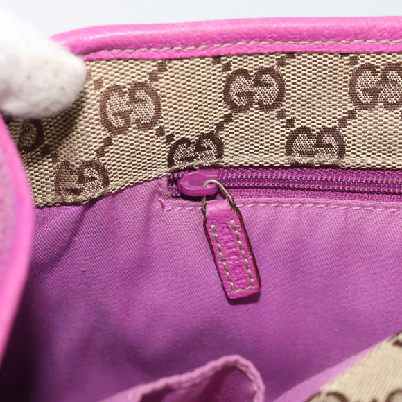 GUCCI Abby Sookie Tote Bag Leather Pink Gold Tone 130736 Auth 196200