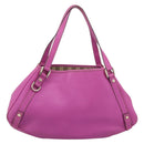 GUCCI Abby Sookie Tote Bag Leather Pink Gold Tone 130736 Auth 196200-2