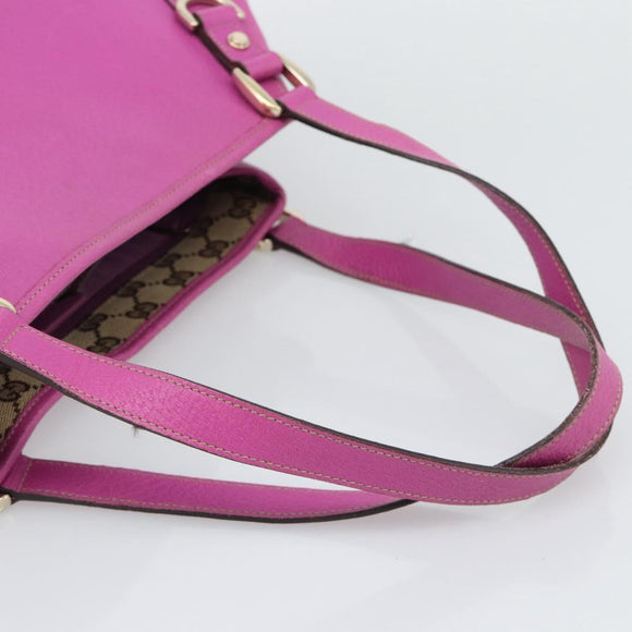 GUCCI Abby Sookie Tote Bag Leather Pink Gold Tone 130736 Auth 196200