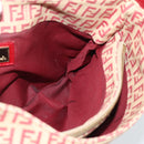 FENDI Zucchino Canvas Shoulder Bag Red Gold Tone 8BR036 Auth 196201A-18