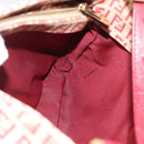 FENDI Zucchino Canvas Shoulder Bag Red Gold Tone 8BR036 Auth 196201A-19
