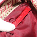 FENDI Zucchino Canvas Shoulder Bag Red Gold Tone 8BR036 Auth 196201A-12