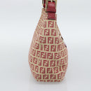 FENDI Zucchino Canvas Shoulder Bag Red Gold Tone 8BR036 Auth 196201A-3