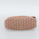 FENDI Zucchino Canvas Shoulder Bag Red Gold Tone 8BR036 Auth 196201A-5