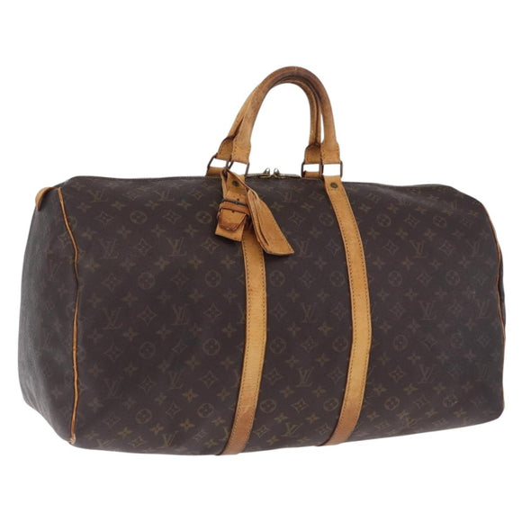 LOUIS VUITTON Monogram Keepall 55 Boston Bag M41424 LV Auth 196206