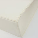Salvatore Ferragamo Gancini Shoulder Bag Leather White Gold Tone Auth 196208-10