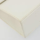Salvatore Ferragamo Gancini Shoulder Bag Leather White Gold Tone Auth 196208-14
