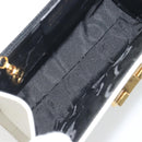 Salvatore Ferragamo Gancini Shoulder Bag Leather White Gold Tone Auth 196208-11