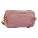 Miu Miu Shoulder Bag Leather Pink Gold Tone Auth 196211-1