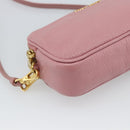 Miu Miu Shoulder Bag Leather Pink Gold Tone Auth 196211-14