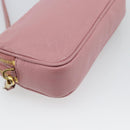 Miu Miu Shoulder Bag Leather Pink Gold Tone Auth 196211-16