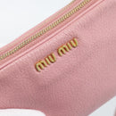 Miu Miu Shoulder Bag Leather Pink Gold Tone Auth 196211-17