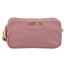 Miu Miu Shoulder Bag Leather Pink Gold Tone Auth 196211-13